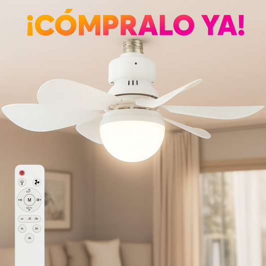 Lámpara Abanico LED 2 en 1 con Control Remoto