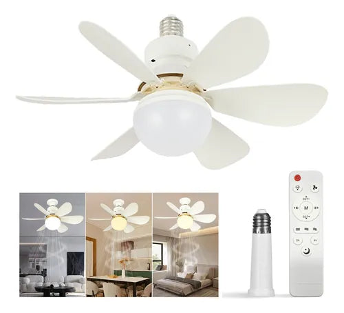Lámpara Abanico LED 2 en 1 con Control Remoto